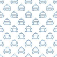 Vector outline Taxi car concept seamless pattern