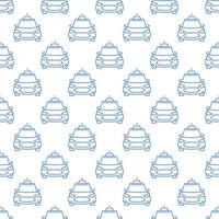 Vector outline Taxi car concept seamless pattern