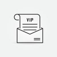 VIP mail in envelope vector concept icon in outline style