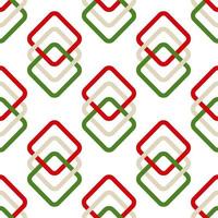 Seamless geometric pattern with round corner squares on isolated white background. Retro shapes, design for wrapping paper, holiday greetings, scrapbooking, winter, Christmas and New Year celebration. vector