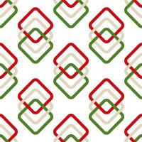 Seamless geometric pattern with round corner squares on isolated white background. Retro shapes, design for wrapping paper, holiday greetings, scrapbooking, winter, Christmas and New Year celebration. vector