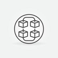 Circle with Block Chain vector concept round icon or sign