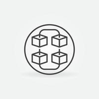 Circle with Block Chain vector concept round icon or sign