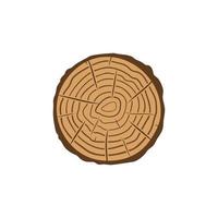 Saw Cut Tree Trunk with Tree Rings vector colored icon