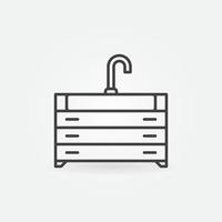 Vanity Unit with Sink outline vector concept icon