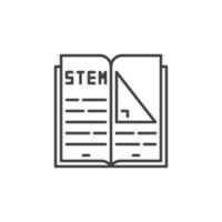 STEM book vector icon in thin line style