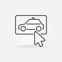 Click on Taxi button vector concept icon in thin line style