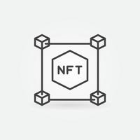 nft blockchain esquema vector concepto icono de token no fungible