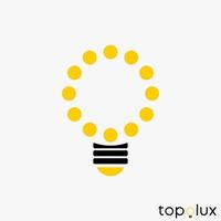 bombilla de luz simple y única como letra o palabra o imagen de fuente icono gráfico diseño de logotipo concepto abstracto vector stock. se puede utilizar como símbolo relacionado con el interior o la iluminación