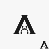 Simple and unique letter or word A serif font with semicircle line tech flip image graphic icon logo design abstract concept vector stock. Can be used as symbol related to initial or monogram