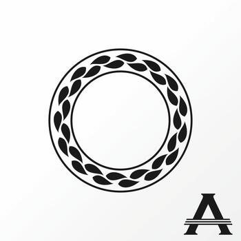 Simple and unique leaves beauty art around template with letter or word A serif font  image graphic icon logo design abstract concept vector stock. Can be used as symbol related to initial or monogram