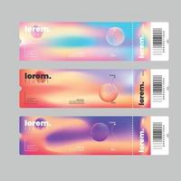 Admission ticket template with glassmorphism concept vector