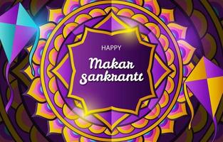 Makar Sankranti Mandala and Kite Concept vector