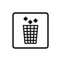 Vector illustration of trash can icon and throw trash in its place