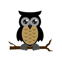 Vector illustration of an owl in black