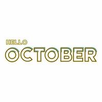diseño vectorial para saludar hola octubre vector