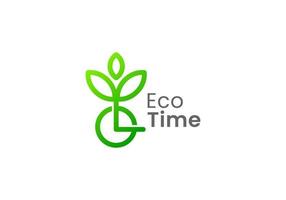 elemento de diseño de logotipo de icono de tiempo ecológico de naturaleza vector