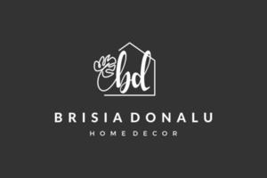 letra inicial bd b logo real estate. hogar, casa, propiedad, colección de diseño de vectores de construcción