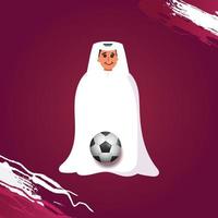 Art funny Mascot Qatar world cup icon vector template.