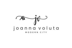 Initial letter JV J logo real estate. Home, house, property, building vector design collection