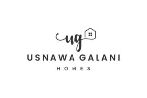 Initial letter UG U logo real estate. Home, house, property, building vector design collection