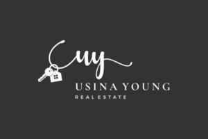 Initial letter UY U logo real estate. Home, house, property, building vector design collection