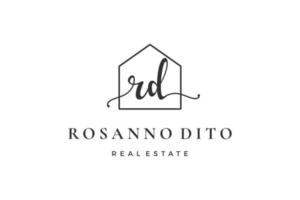 letra inicial rd r logo real estate. hogar, casa, propiedad, colección de diseño de vectores de construcción