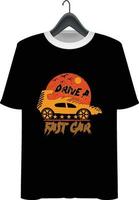 diseño de camiseta de coche vector