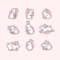 Cute Rabbit Icon Collection vector