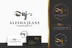 Initial letter A AJ lash, Eyebrow, Lashes, eyelash extension logo design collection for Branding vector