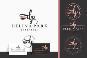 Initial letter D DP lash, Eyebrow, Lashes, eyelash extension logo design collection for Branding vector