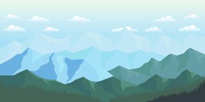 flat design mountains landscape background illustration vector