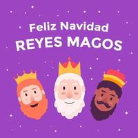 feliz navidad reyes magos illustration vector