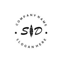 Initial SD letter logo elegant company brand luxury vector