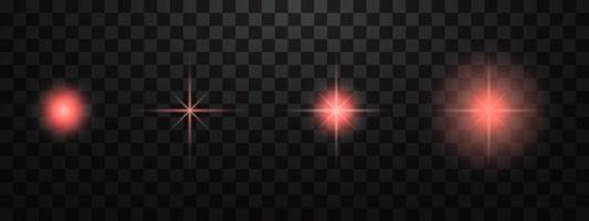 Red glowing light effect  for lamp on transparent background vector