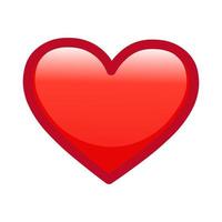 icono de gran tamaño de corazón rojo para sonrisa emoji vector