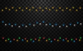 guirnalda led navideña con bombillas para árbol de navidad vector