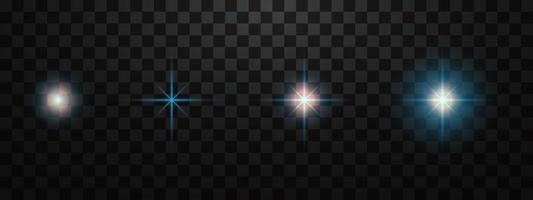 Blue glowing light effect  for lamp on transparent background vector