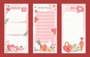 Cute Valentine Journal Template vector