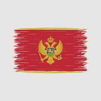 cepillo de bandera de montenegro vector