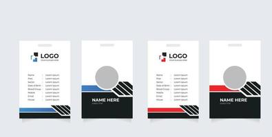 Identification Horizontal and Vertical id cards set with elements fresh color vector