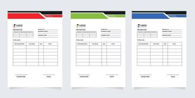 Business Invoice Template Design Illustration, Vector Invoice Template, Cash Memo, Vector Quotation Design Template