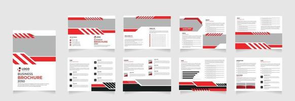 16 pages brochure template, corporate business booklet, simple style and modern layout, bifold brochure, annual report template, brochure template vector