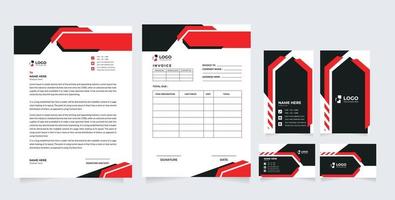 Corporate Business Branding Identity , Stationary Design,  Letterhead,  Business Card, Invoice, Envelope, Startup Design vector