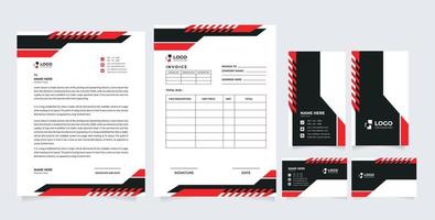 Branding design element set. business card, ID card, invoice, letterhead vector