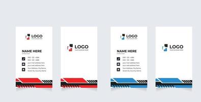 Double-sided creative business card template. Portrait and landscape orientation. Horizontal and vertical layout vector