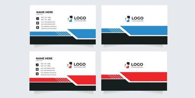 Double sided creative business card template. Corporate landscape orientation and horizontal layout vector