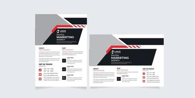 Modern, professional corporate flyer template layout. Service business promotion, marketing poster design with company logo and icon. Digital web banner with abstract geometric shape vector