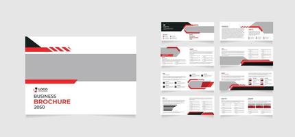 landscape 16 pages brochure template, corporate business booklet, simple style and modern layout  bifold brochure, annual report template, brochure template vector