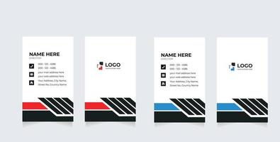 modern and simple vertical business card design template. clean, creative, style, flat, corporate, company vector